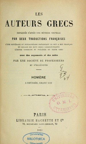Homère: L'Odyssée (French language, 1897, Hachette)