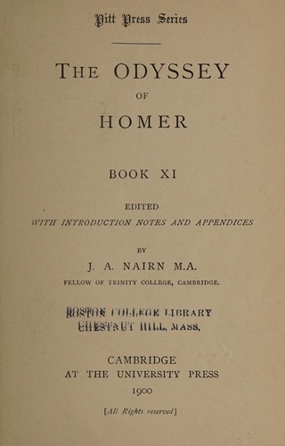 Homère: The Odyssey of Homer (Ancient Greek language, 1900, The University press)