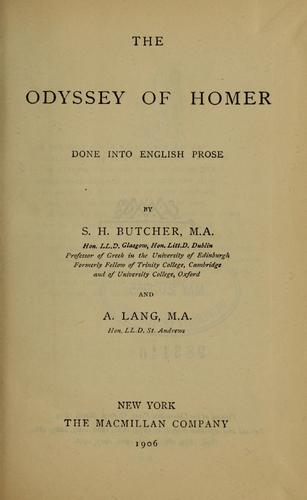 Homère: The Odyssey of Homer (1906, Macmillan)
