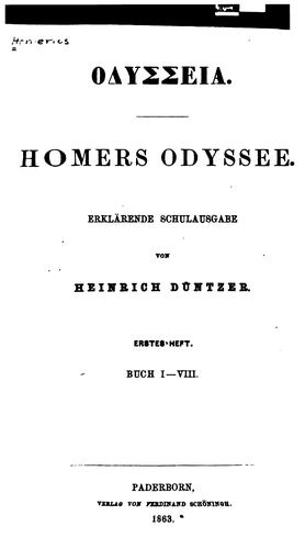 Homère: Homers Odyssee (German language, 1863, Ferdinand Schöningh)