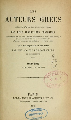 Homère: L'Odyssée (French language, 1897, Hachette)