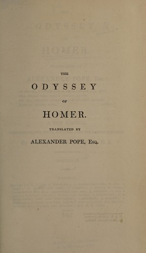 Homère: The Odyssey of Homer (1817, Printed for F.C. and J. Rivington ... [and 24 others])