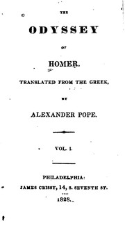 Homère, Alexander Pope: The Odyssey of Homer (1828, James Crissy)